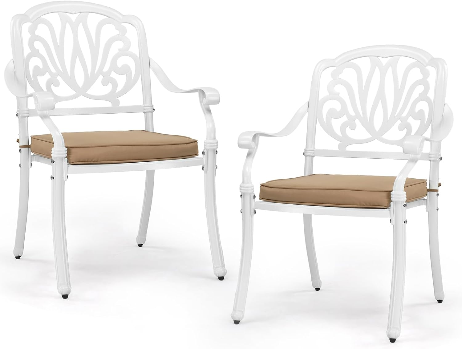 Outdoor Furniture Metal Chairs - Cast Aluminum Patio Dining Chairs Set,