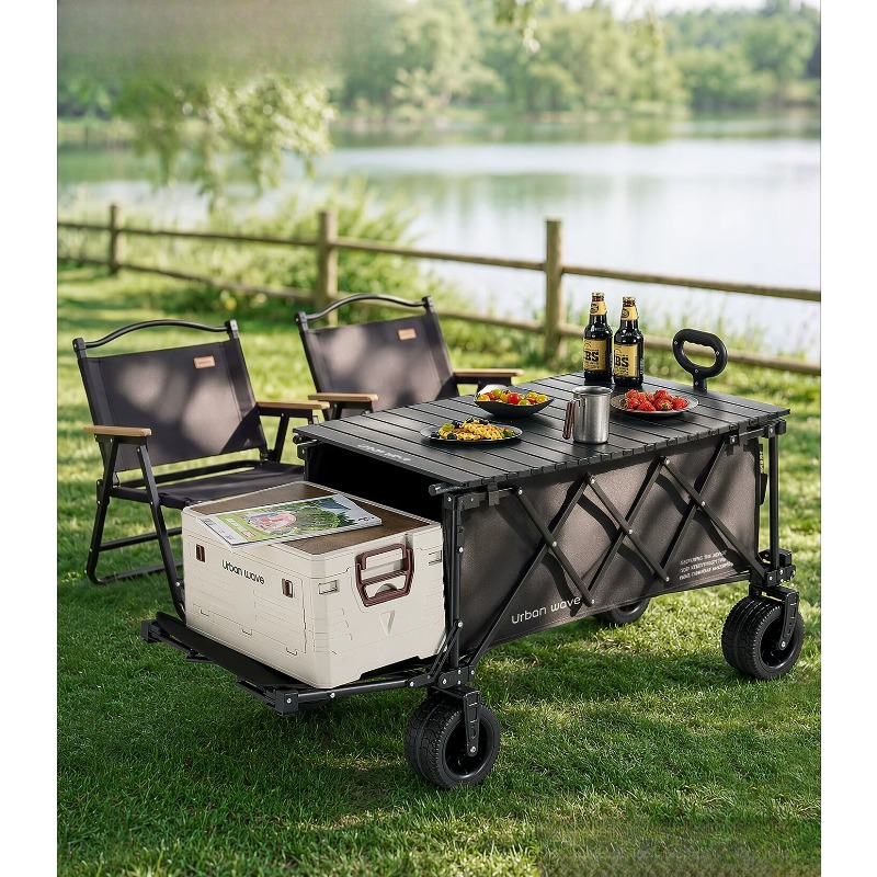 Outdoor Furniture Metal - Folding Camping Wagon Cart Outdoor Collapsible