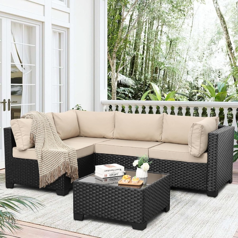 Outdoor Furniture Metal Chairs - Outdoor 5 Pcs Patio Furniture Set,