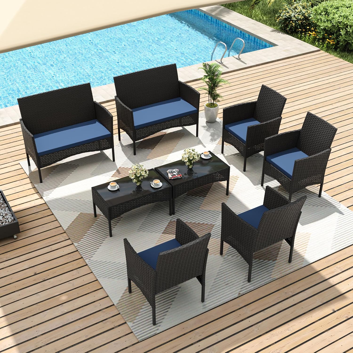 8 Pieces Patio Furniture Set,  - đánh giá và giá Outdoor Furniture Metal Chairs