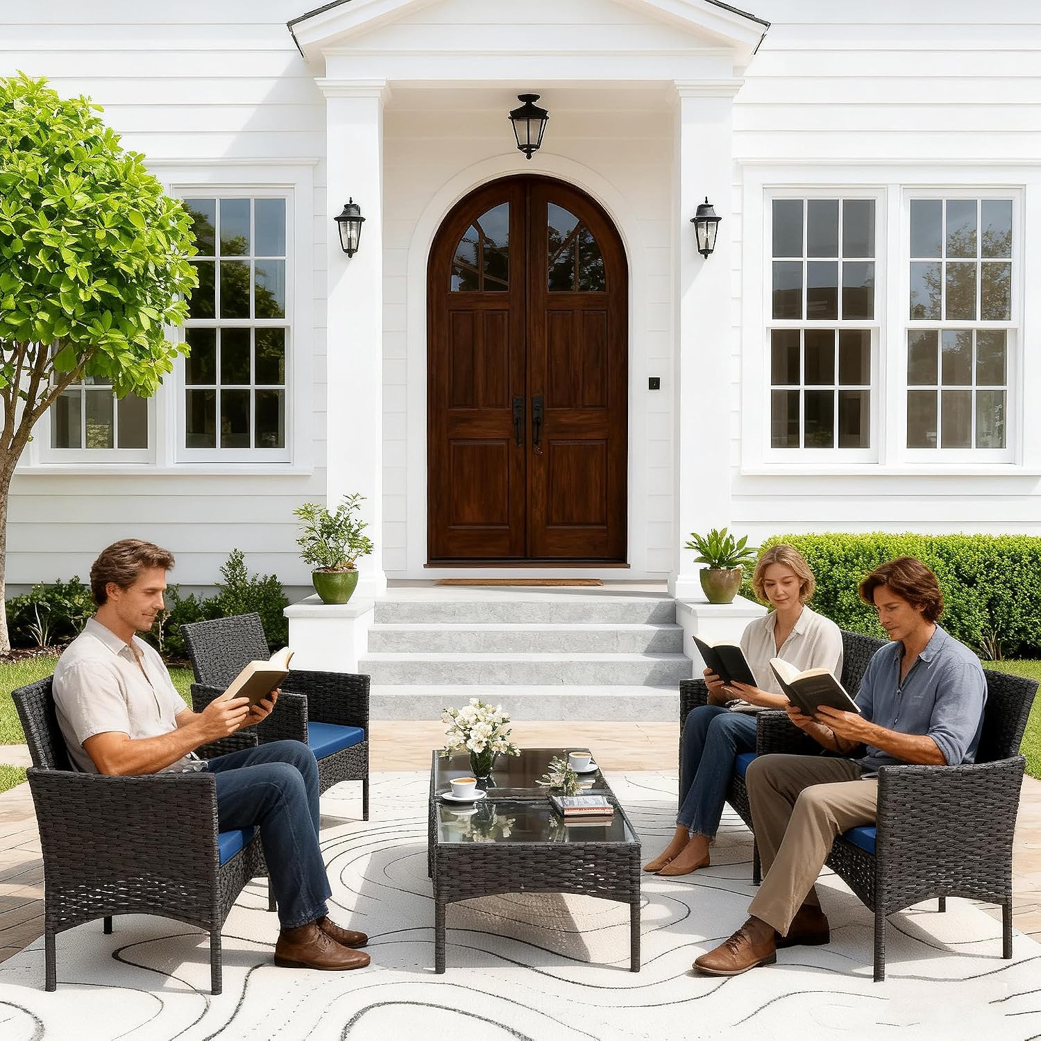 8 Pieces Patio Furniture Set,  - đánh giá và giá Outdoor Furniture Metal Chairs