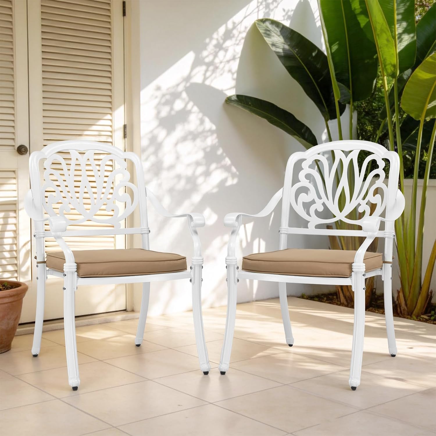 Cast Aluminum Patio Dining Cha - đánh giá và giá Outdoor Furniture Metal Chairs