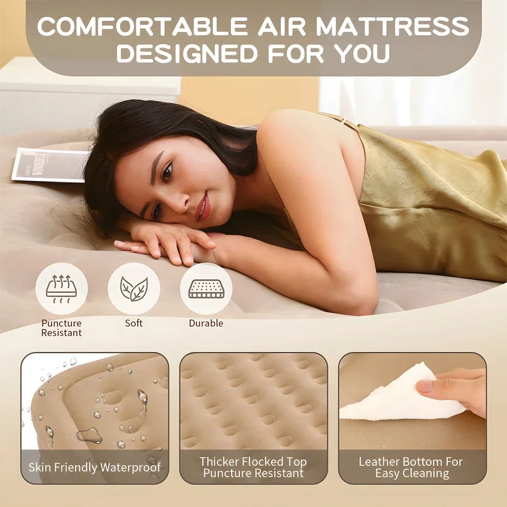 Queen Air Mattress with Built  - đánh giá và giá Outdoor Furniture Luxury