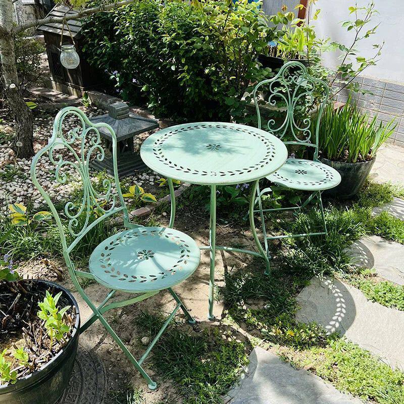 French Country Iron Table and  - đánh giá và giá Outdoor Furniture Metal Chairs