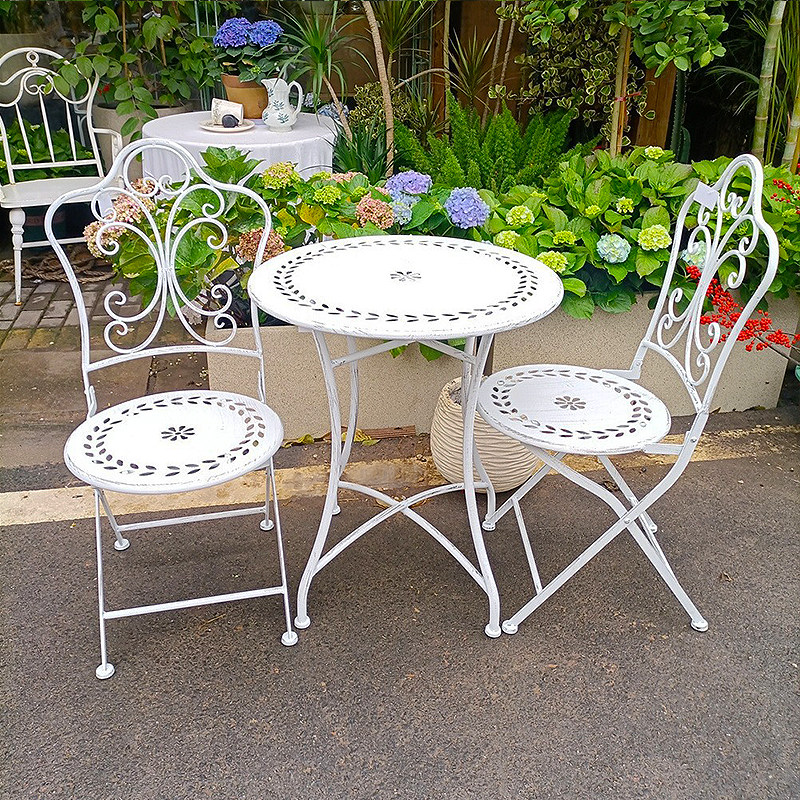 French Country Iron Table and  - đánh giá và giá Outdoor Furniture Metal Chairs