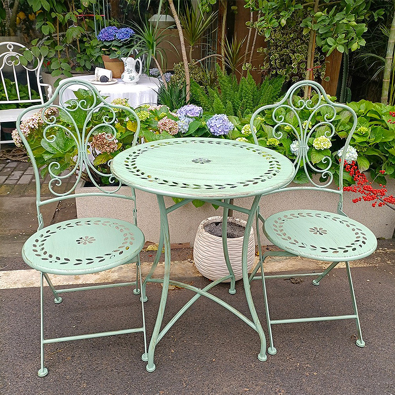 French Country Iron Table and  - đánh giá và giá Outdoor Furniture Metal Chairs