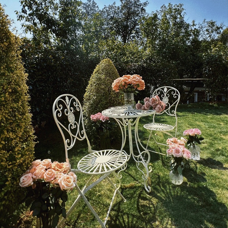 French Vintage Iron Table and  - đánh giá và giá Outdoor Furniture Metal Chairs