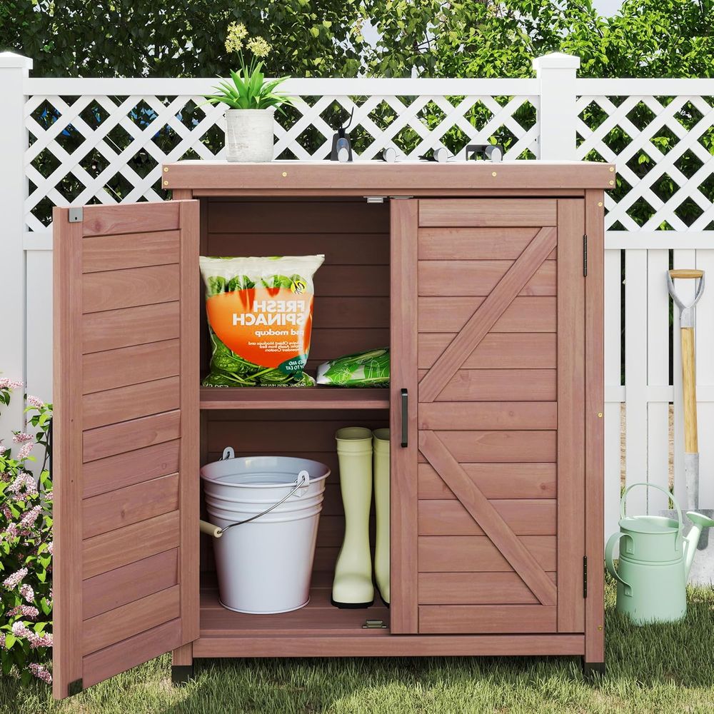 Outdoor Storage Cabinet & Pott - đánh giá và giá Outdoor Furniture Wood