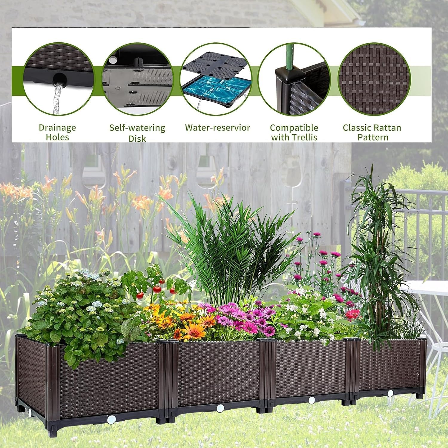 Self-Watering Raised Garden Be - đánh giá và giá Outdoor Daybed Furniture